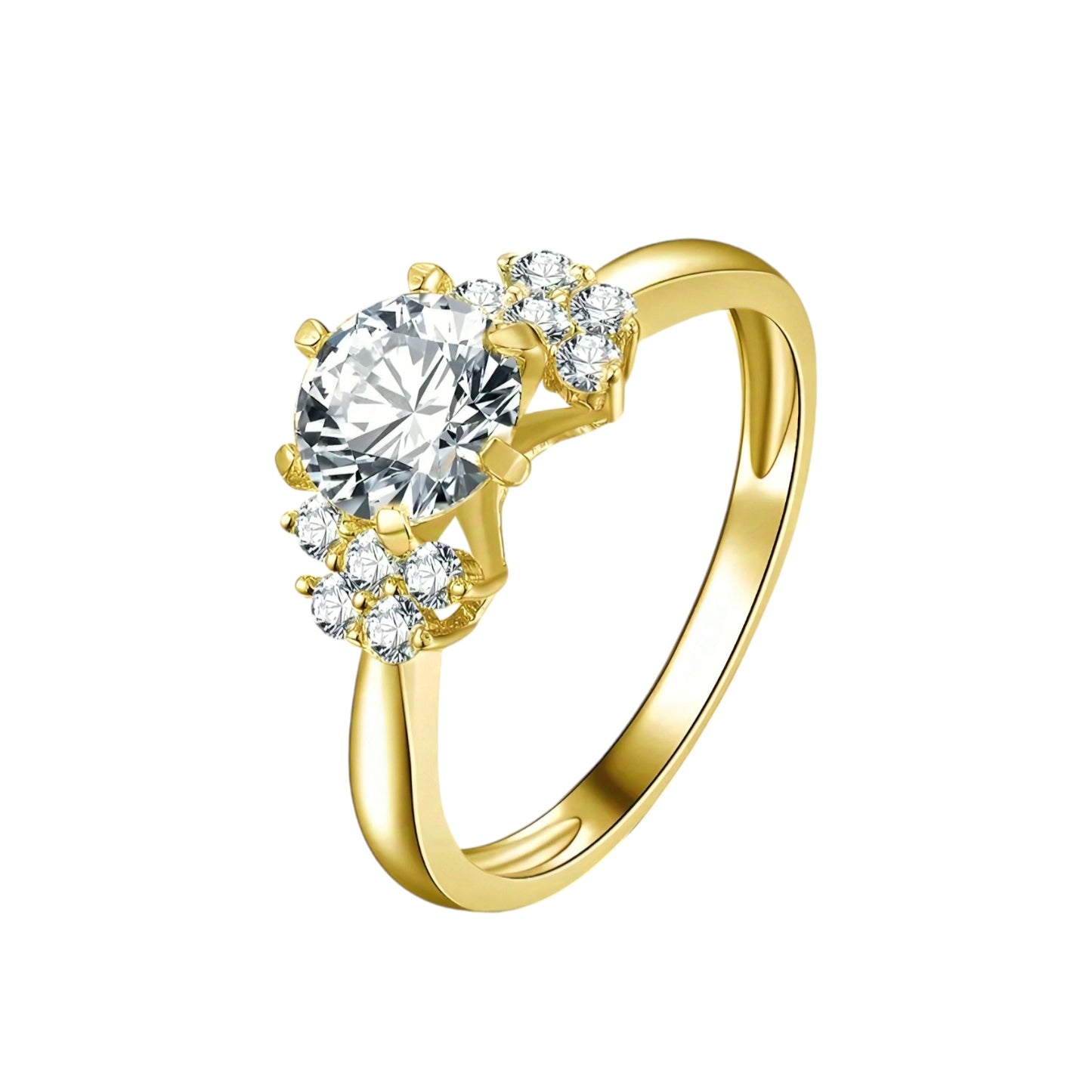 1ct round cut moissanite gold ring