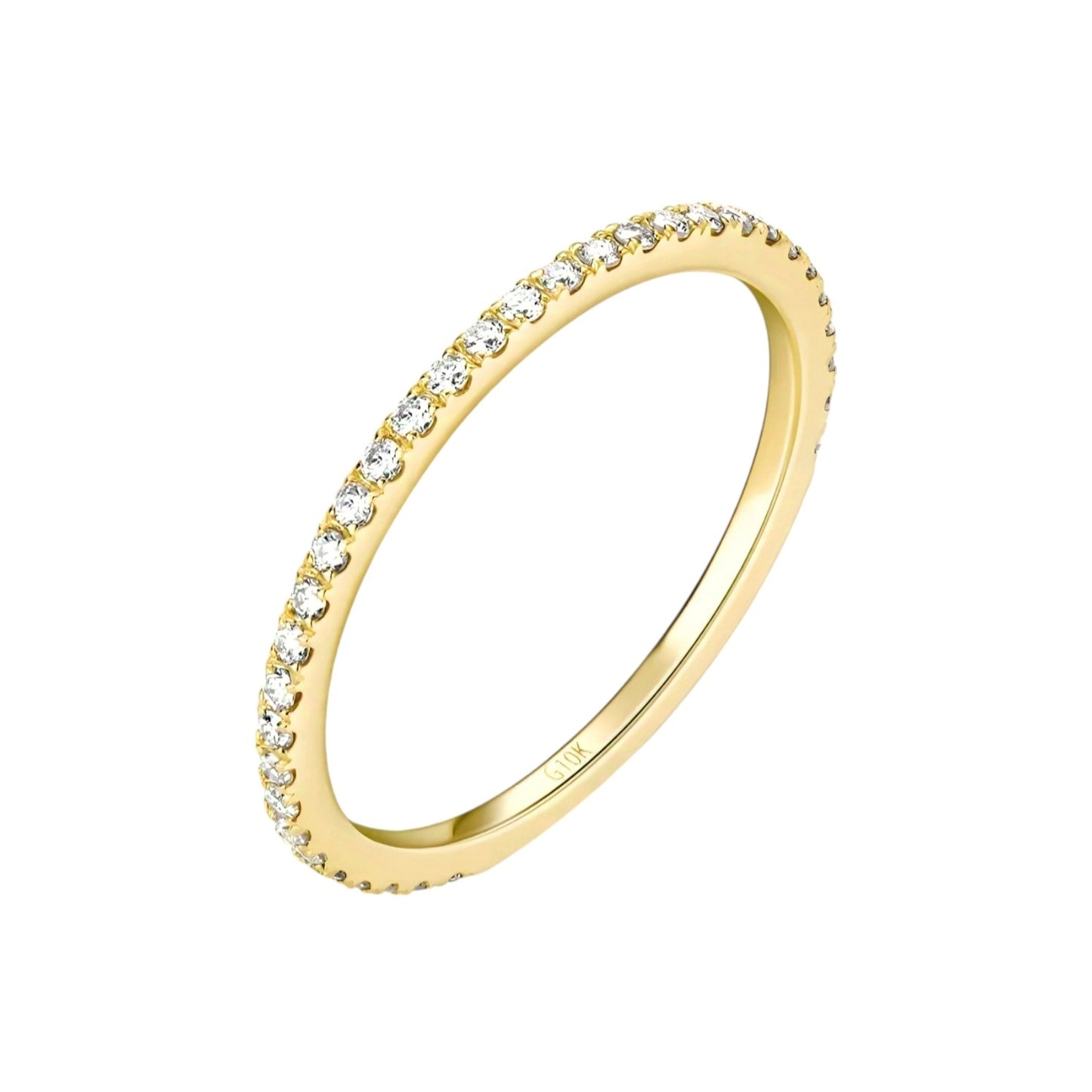 10k solid gold ring with 1.4mm moissanites