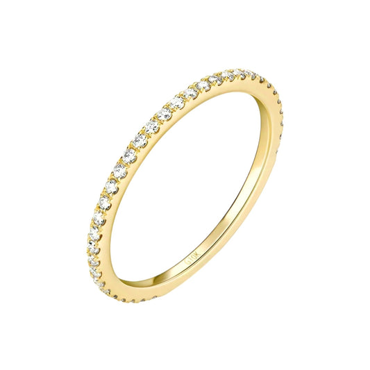 10k solid gold ring with 1.4mm moissanites