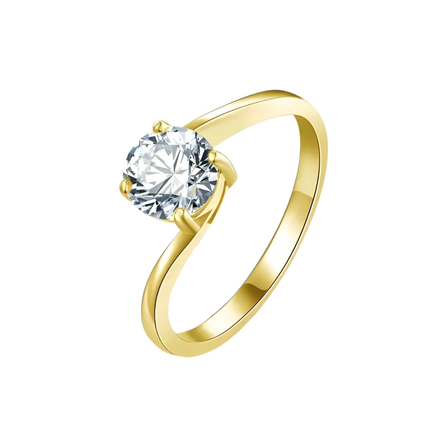 10k gold ring with 1ct round moissanite