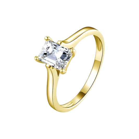 10k gold ring with 1ct radiant cut moissanite