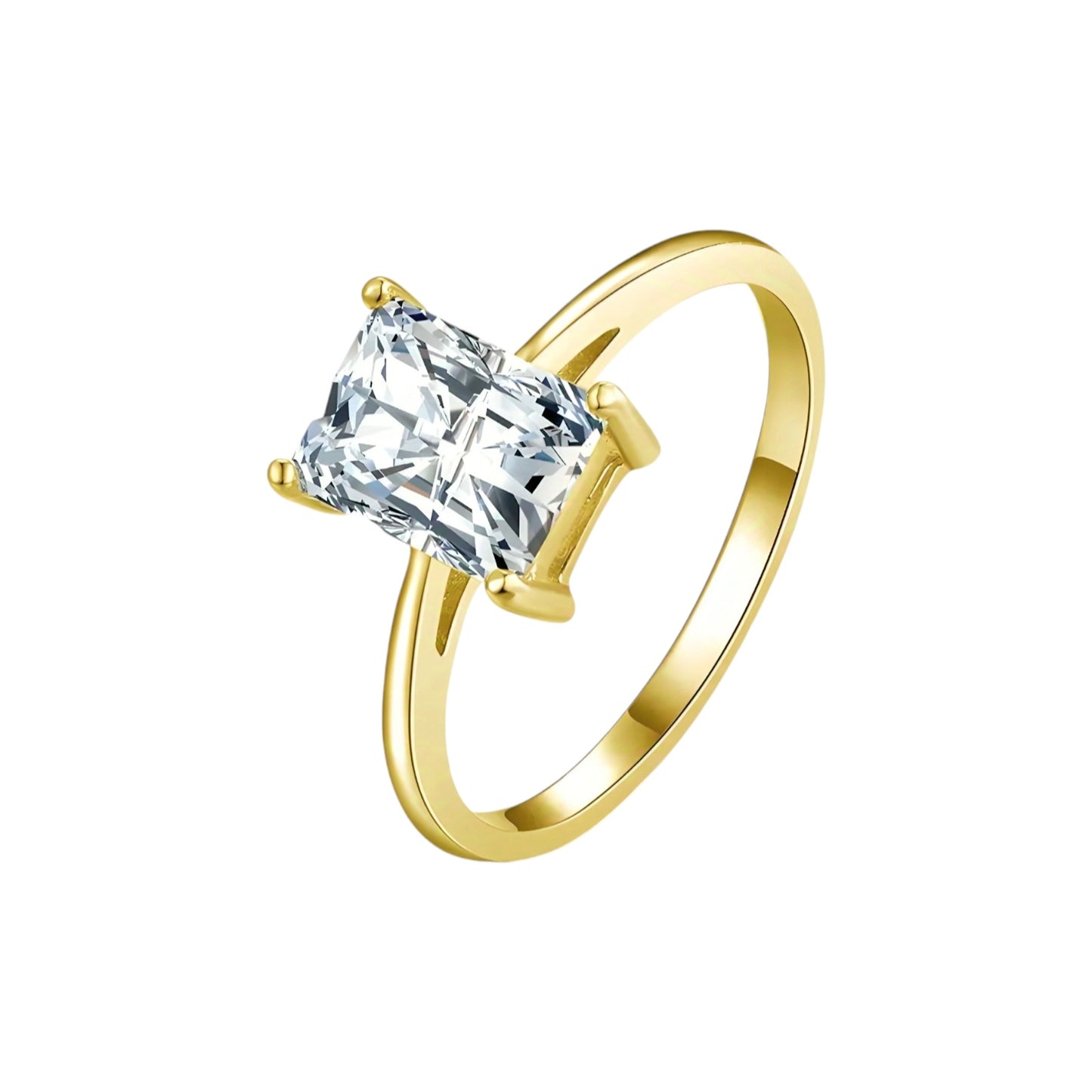 10k gold ring with 1.2ct radiant cut moissanite