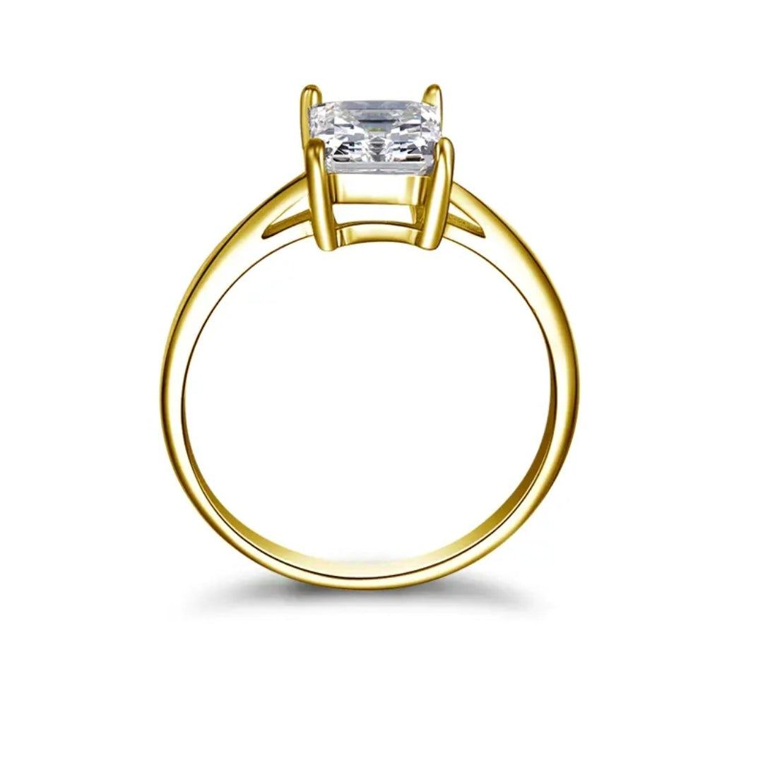 10k gold ring with 1.2ct radiant cut moissanite