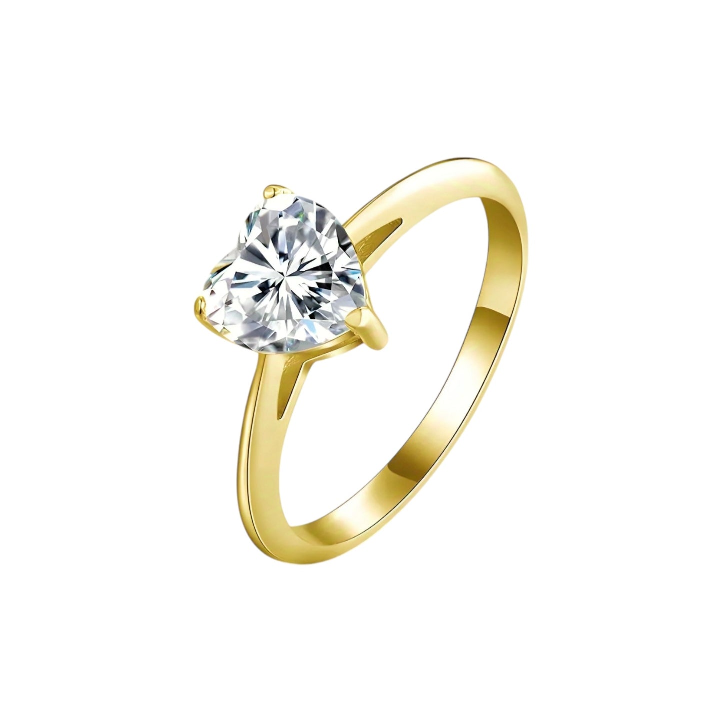 10k gold ring with 1.2ct heart shape moissanite