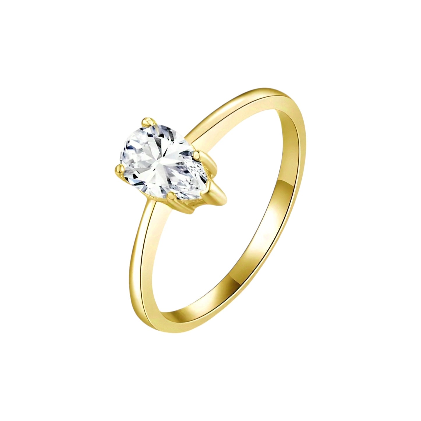10k gold ring with 1ct pear cut moissanite