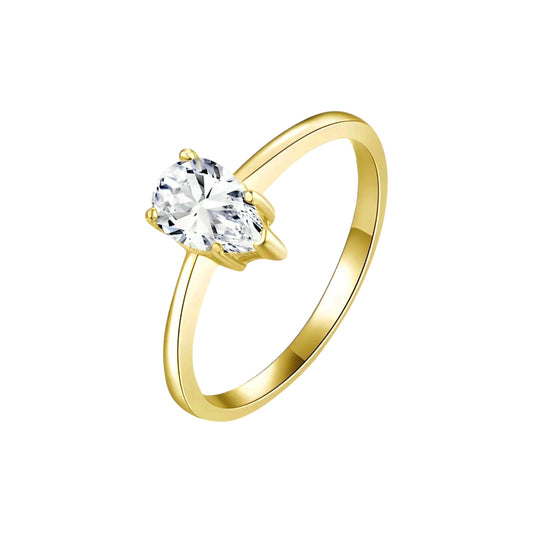 10k gold ring with 1ct pear cut moissanite