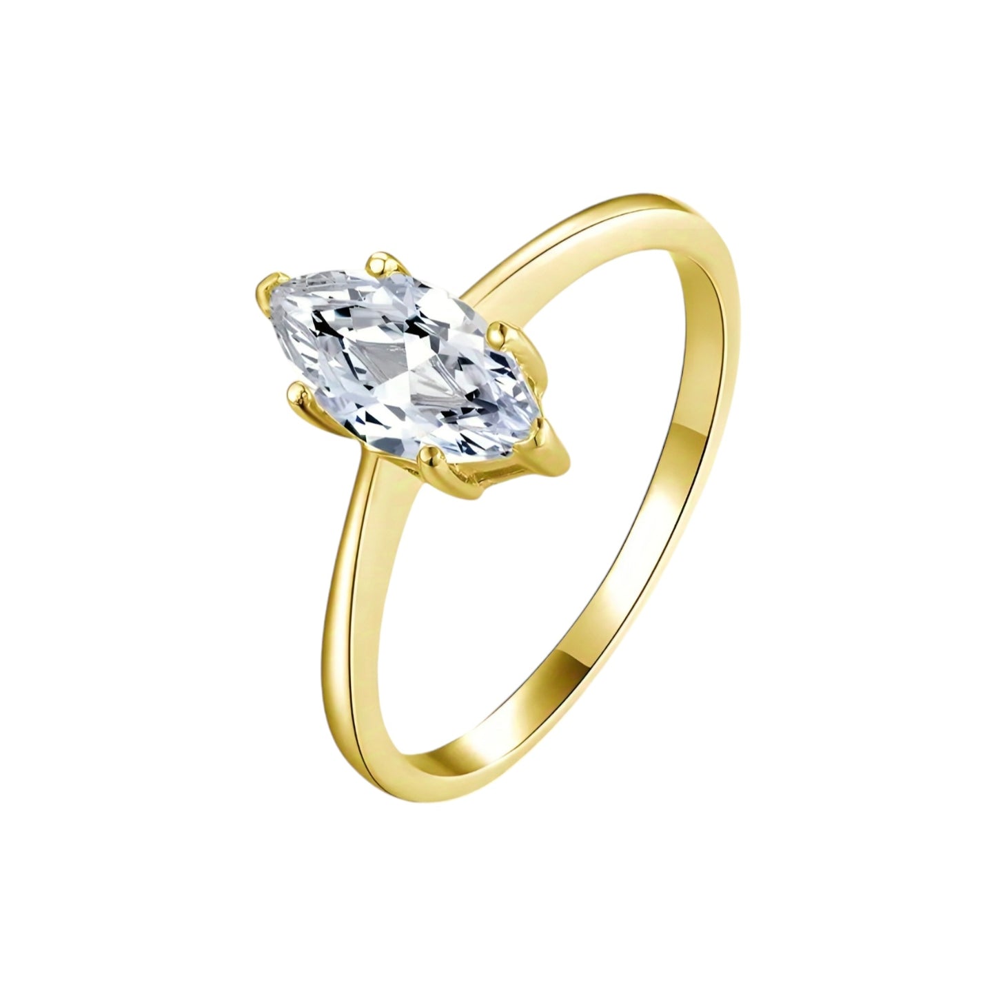 10k gold ring with 1ct marquise cut moissanite