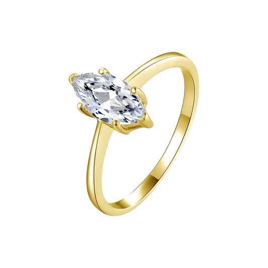 10k gold ring with 1ct marquise cut moissanite