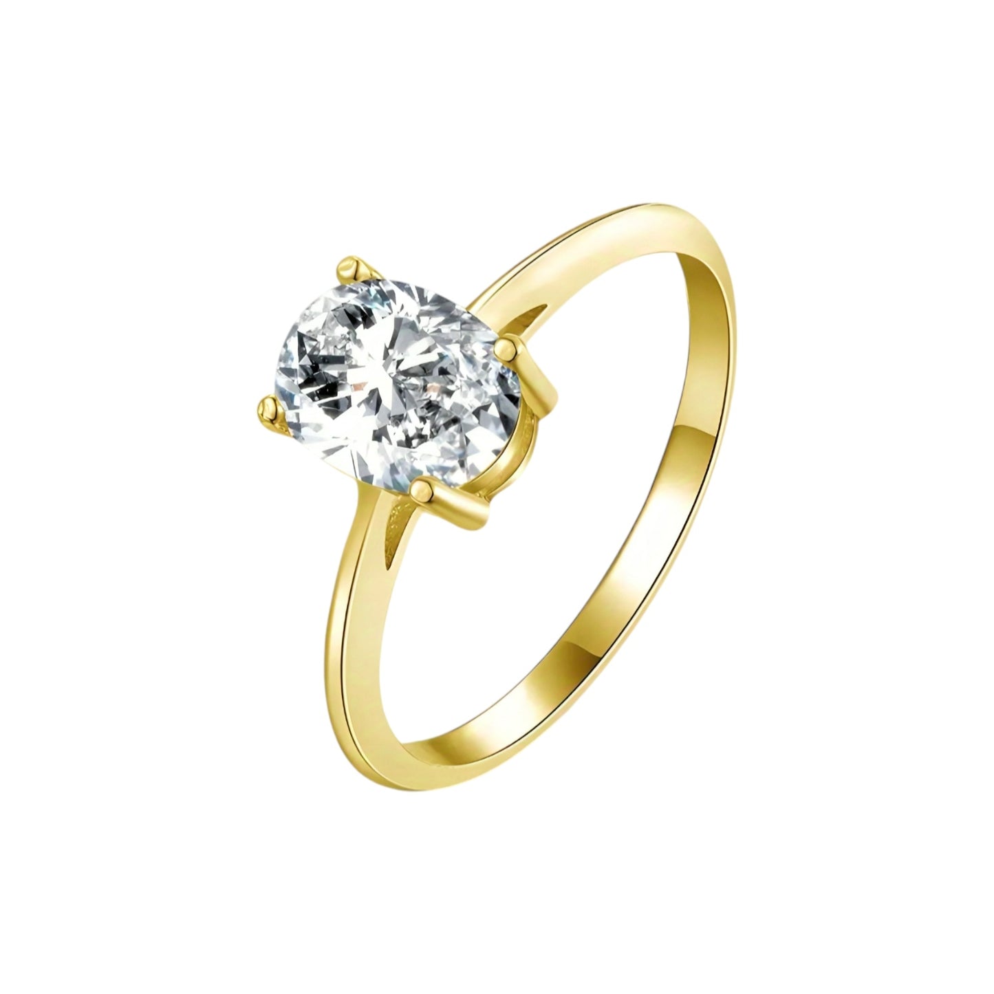 10k gold ring with 1.5ct oval cut moissanite