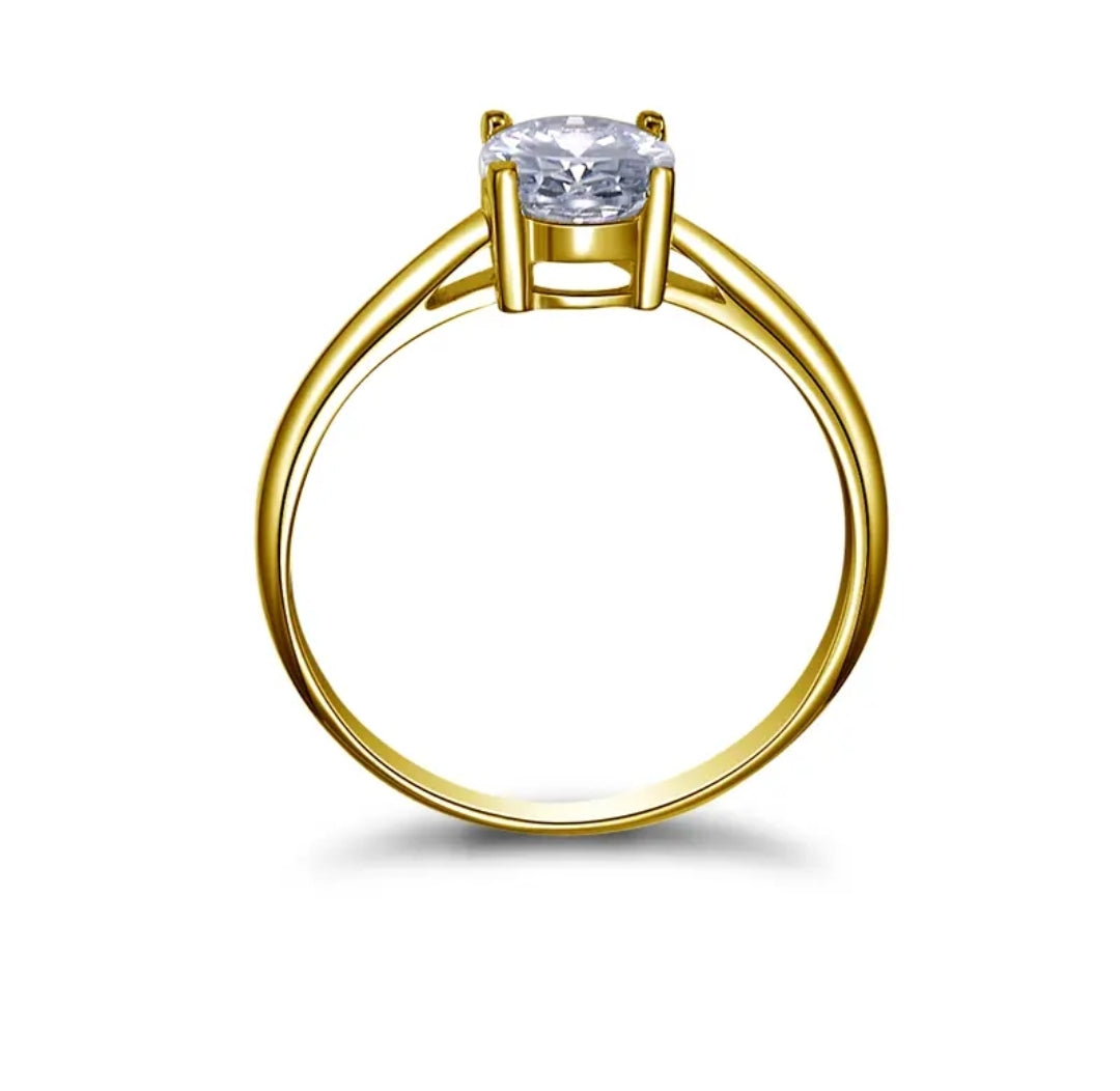 10k gold ring with 1.5ct oval cut moissanite