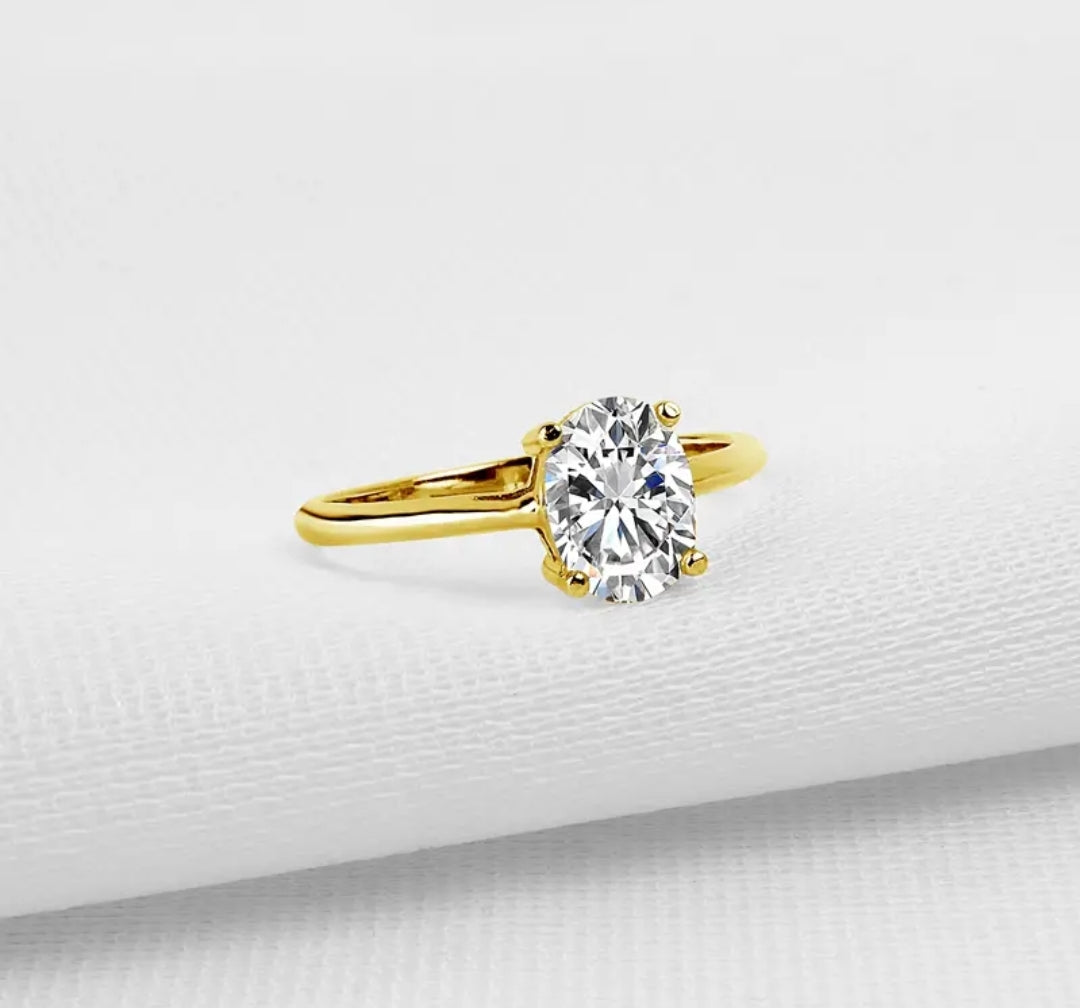 10k gold ring with 1.5ct oval cut moissanite