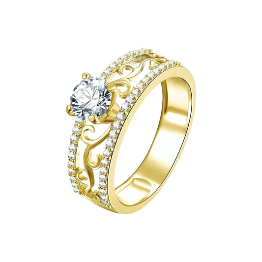 10k gold ring with 0.6ct round cut moissanite