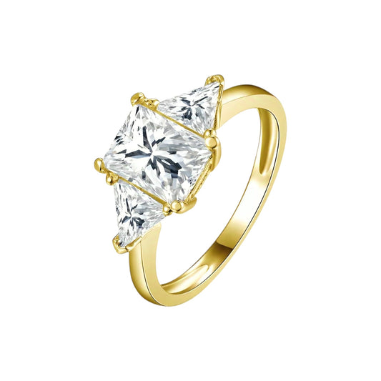 10k gold ring with 2ct brilliant moissanite