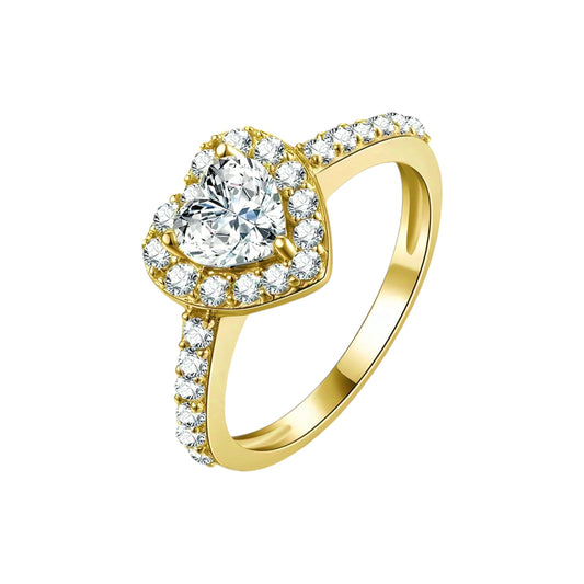 Pure Gold ring with 0.8ct moissanite