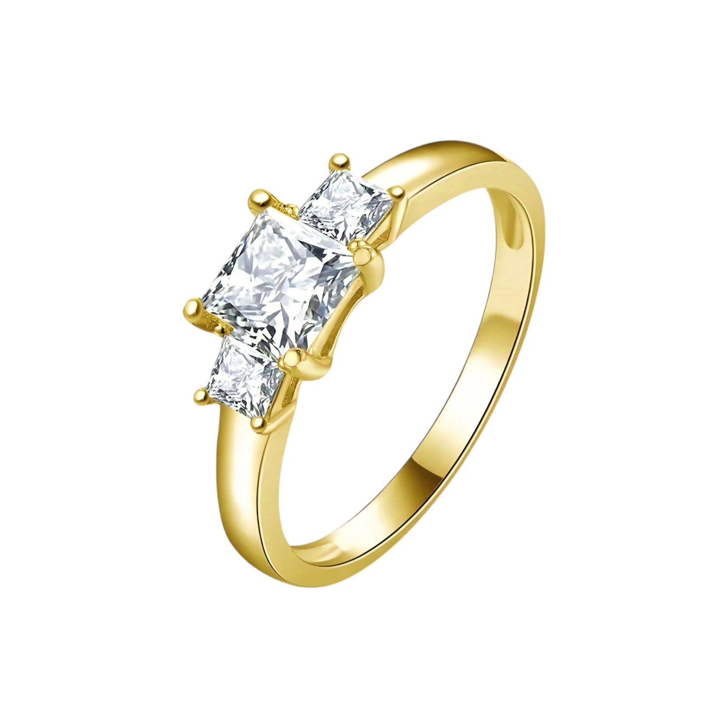 Solid gold multi moissanite ring