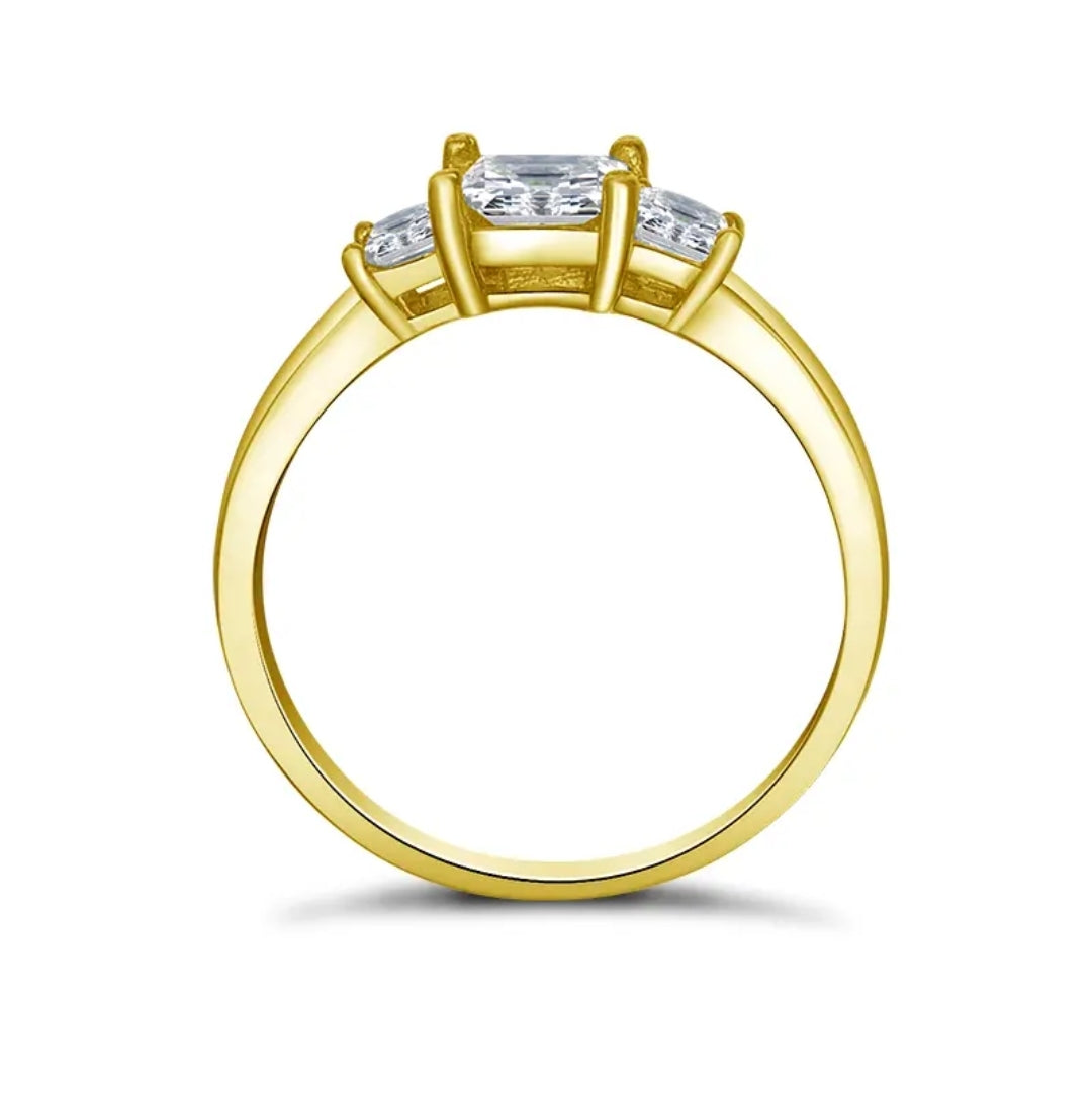 Solid gold multi moissanite ring