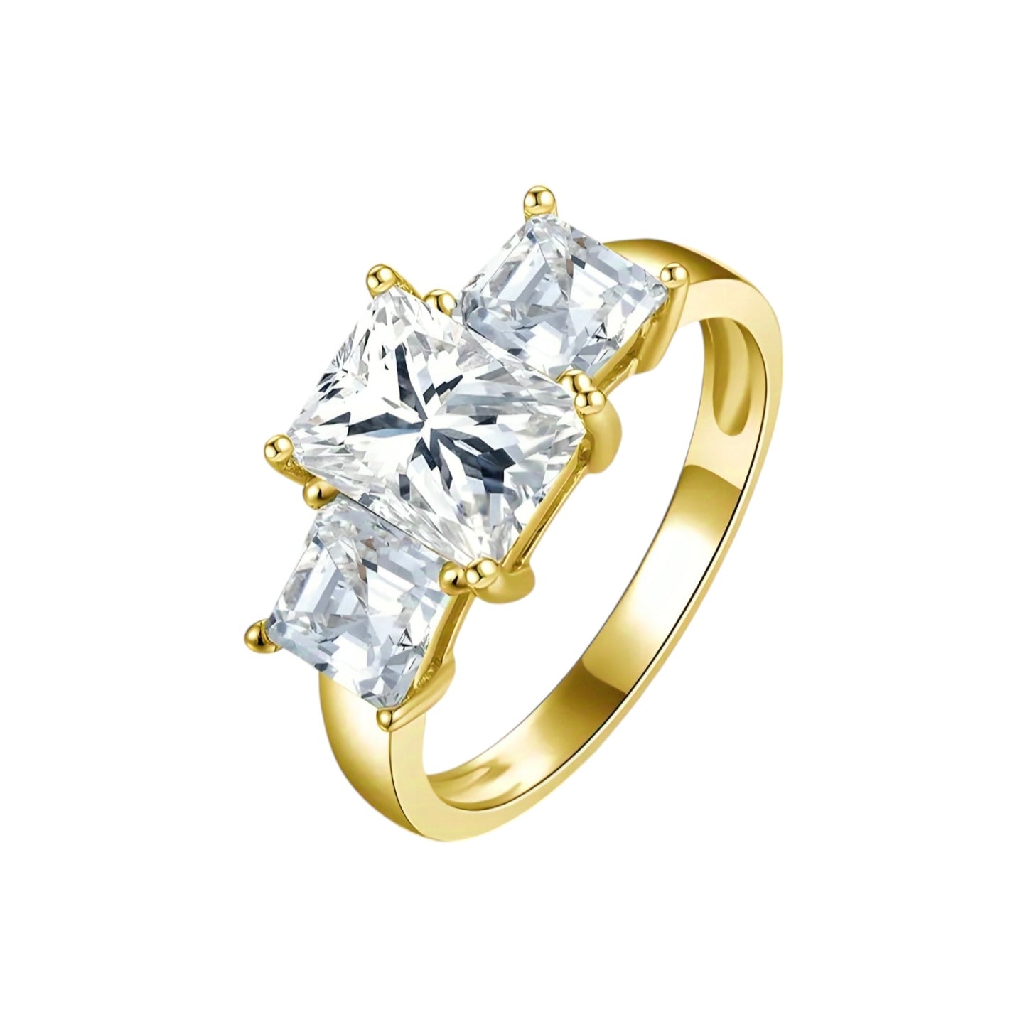 Solid gold 2ct multi moissanite ring