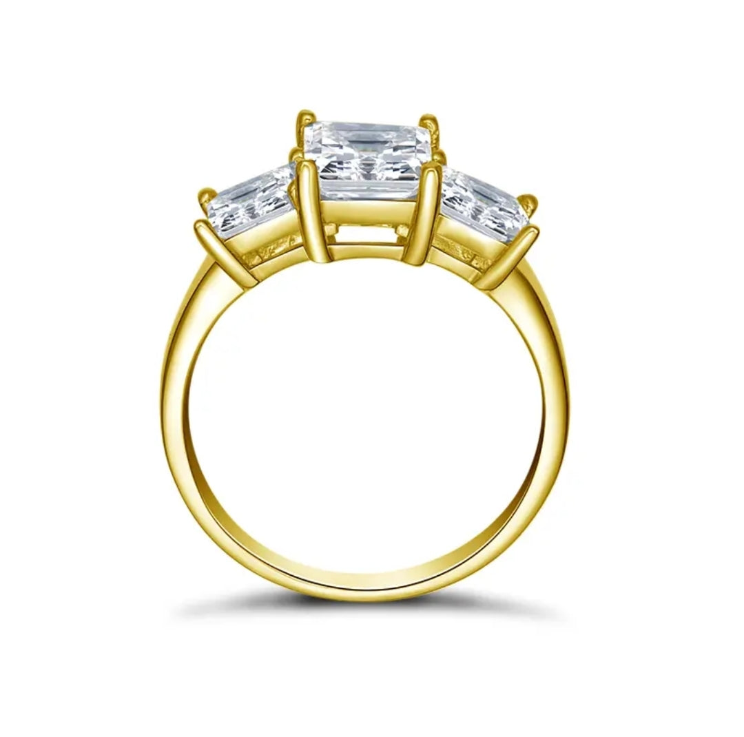 Solid gold 2ct multi moissanite ring