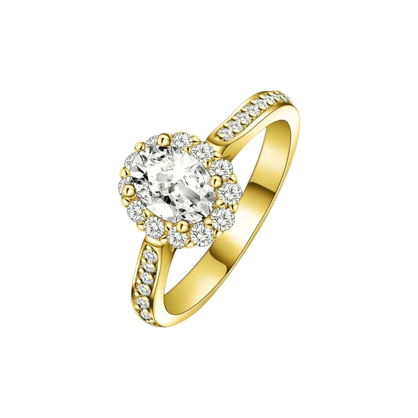 Solid gold 0.5ct oval cut moissanite ring