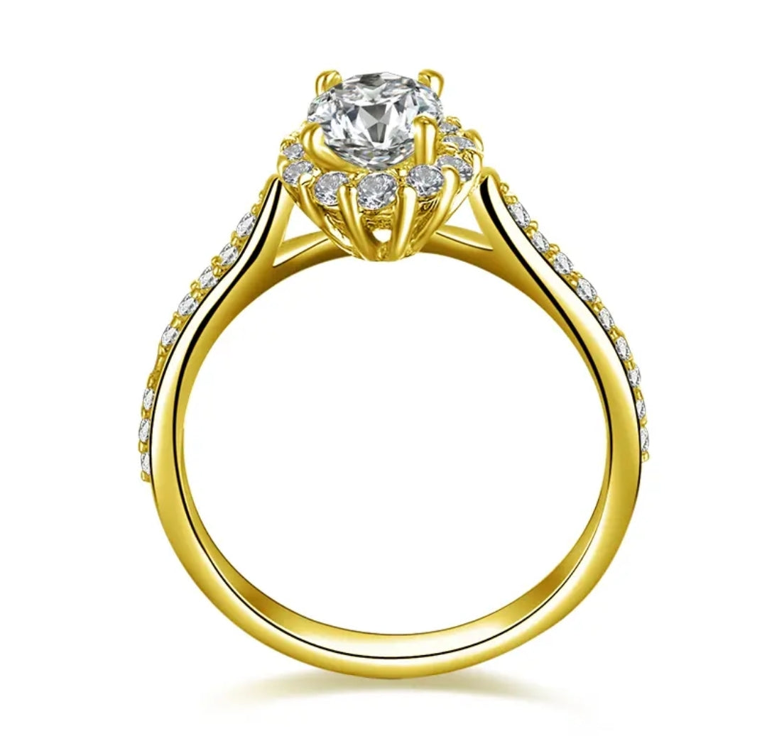 Solid gold 0.5ct oval cut moissanite ring