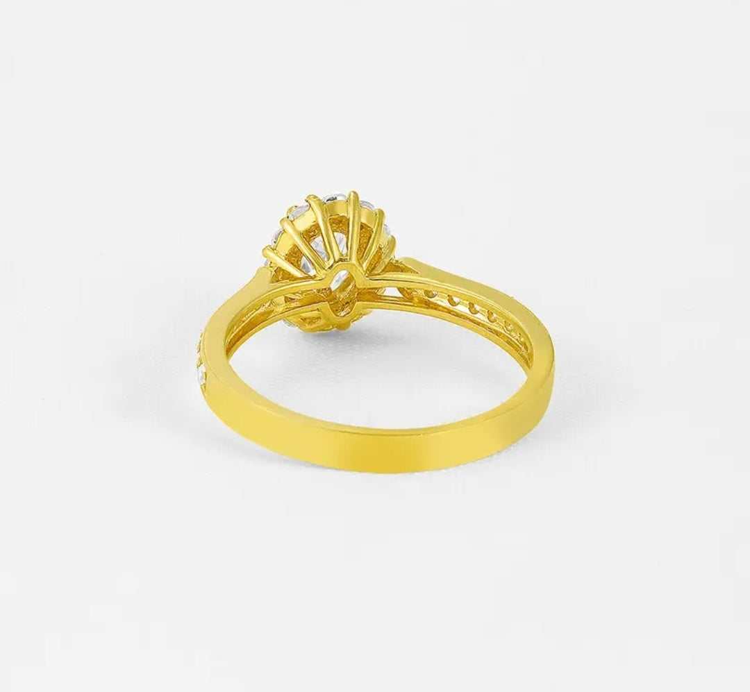Solid gold 0.5ct oval cut moissanite ring