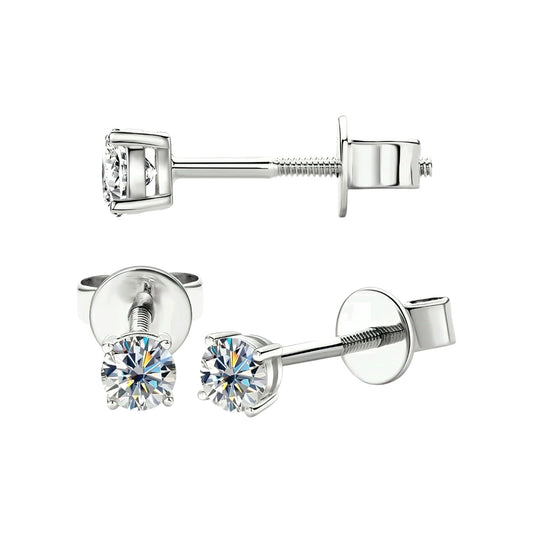 10k gold earrings with 3mm moissanite
