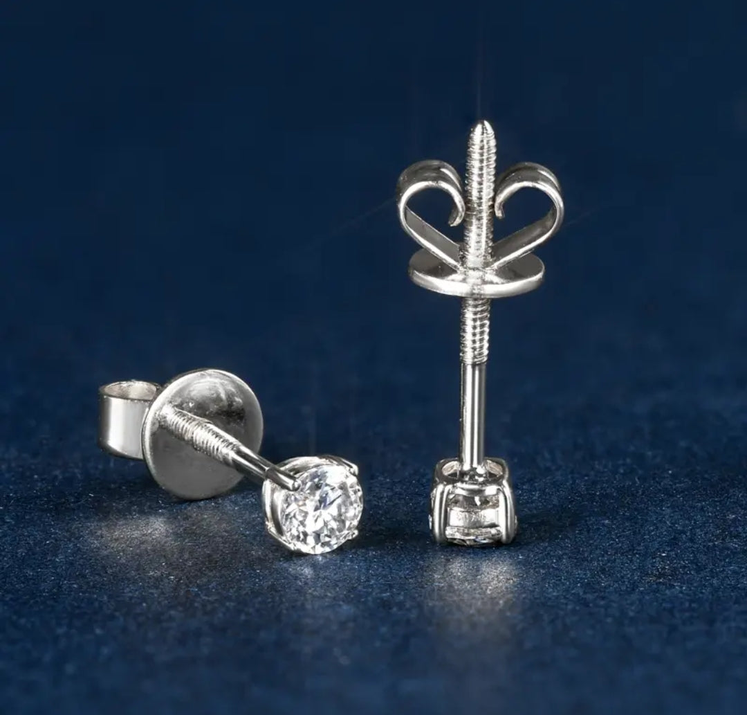 10k gold earrings with 3mm moissanite