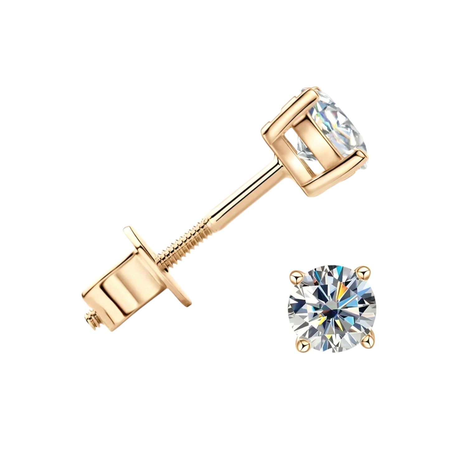 10k gold earrings with 4mm moissanite