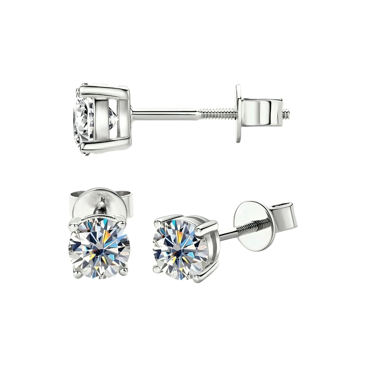 10k gold earrings with 4mm moissanite
