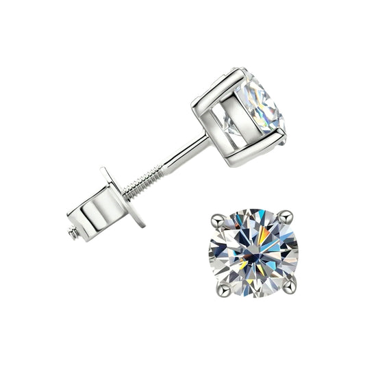 10k gold earrings with 6mm moissanite