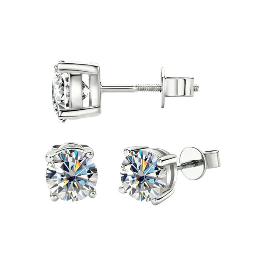 10k gold earrings with 1.2ct moissanite