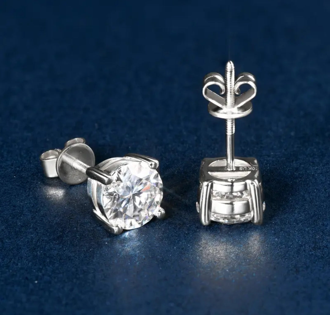 10k gold earrings with 1.2ct moissanite