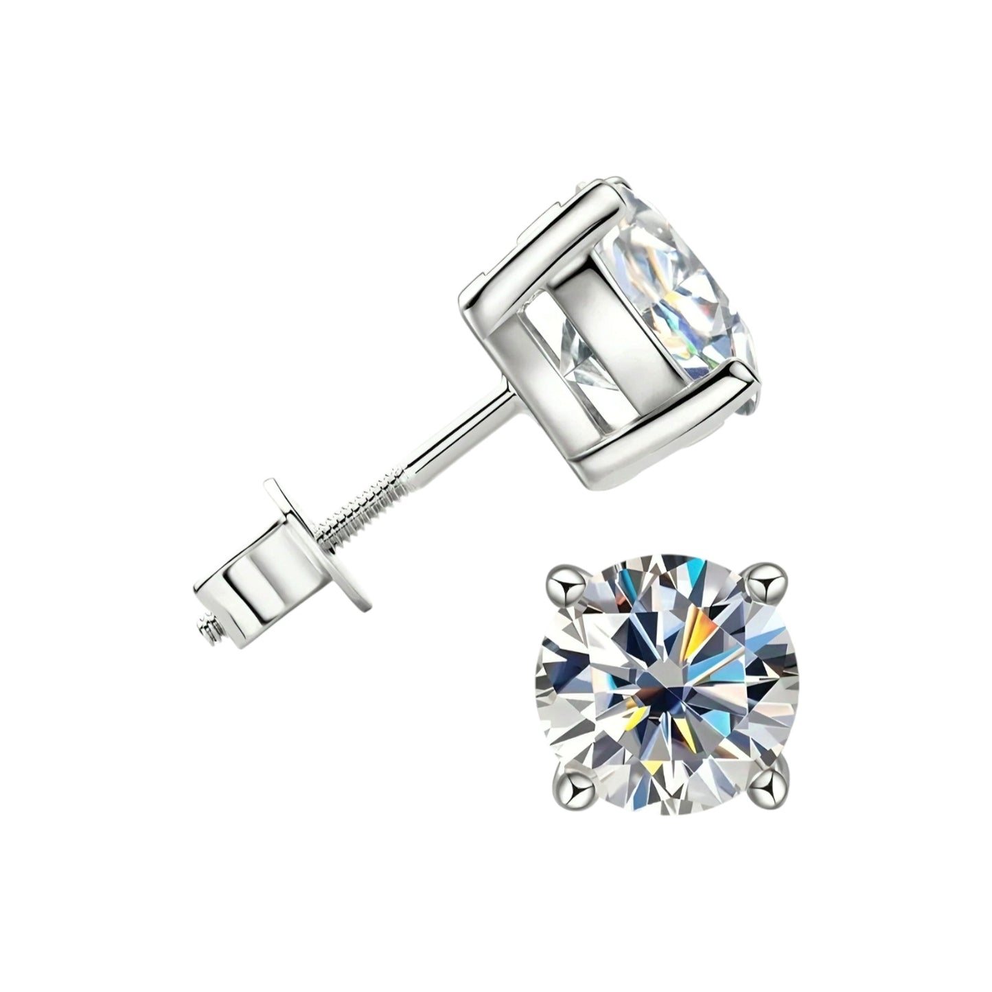10k gold earrings with 2ct moissanite
