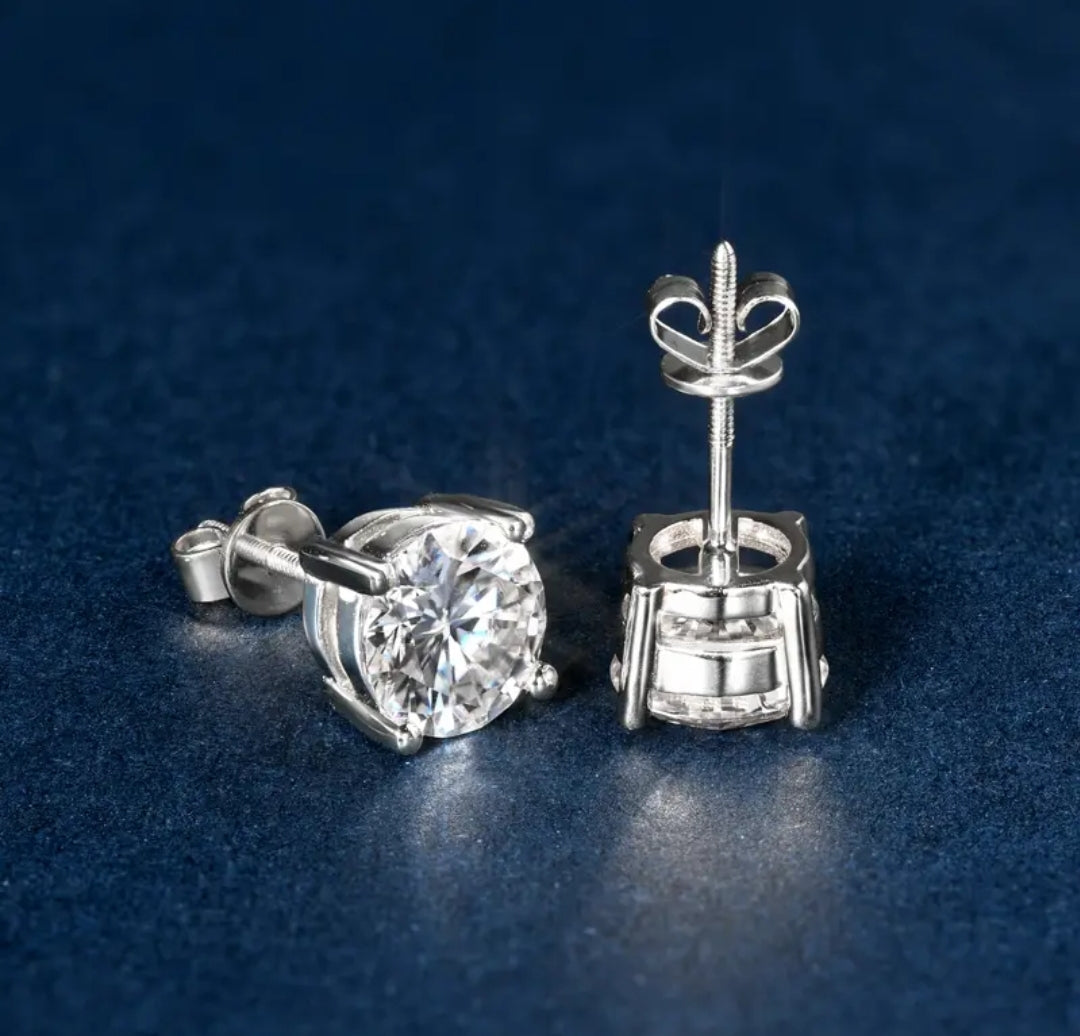 10k gold earrings with 2ct moissanite