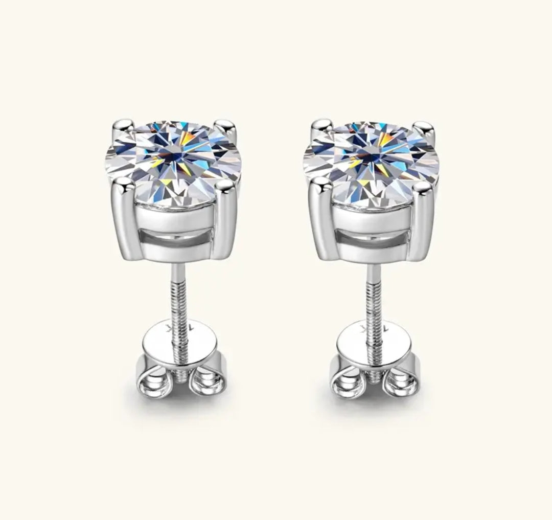 10k gold earrings with 2ct moissanite