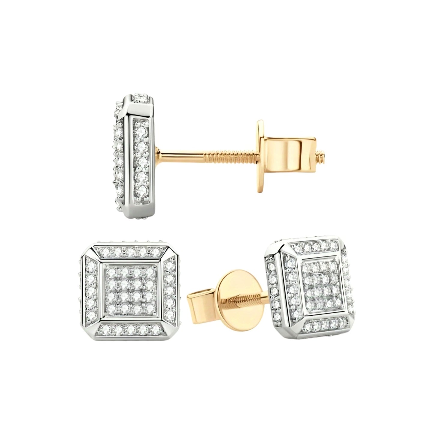 10k gold earrings with 0.8mm*112pcs moissanite