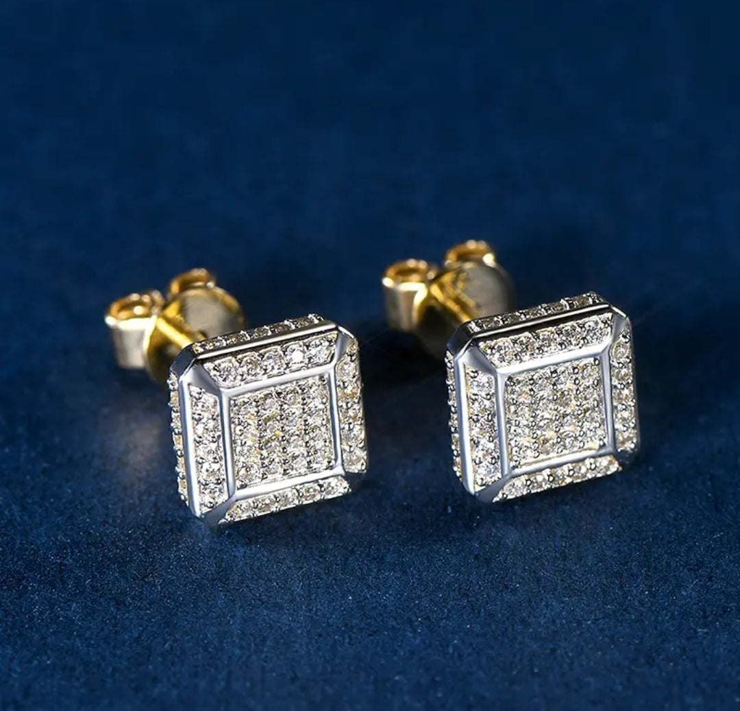 10k gold earrings with 0.8mm*112pcs moissanite