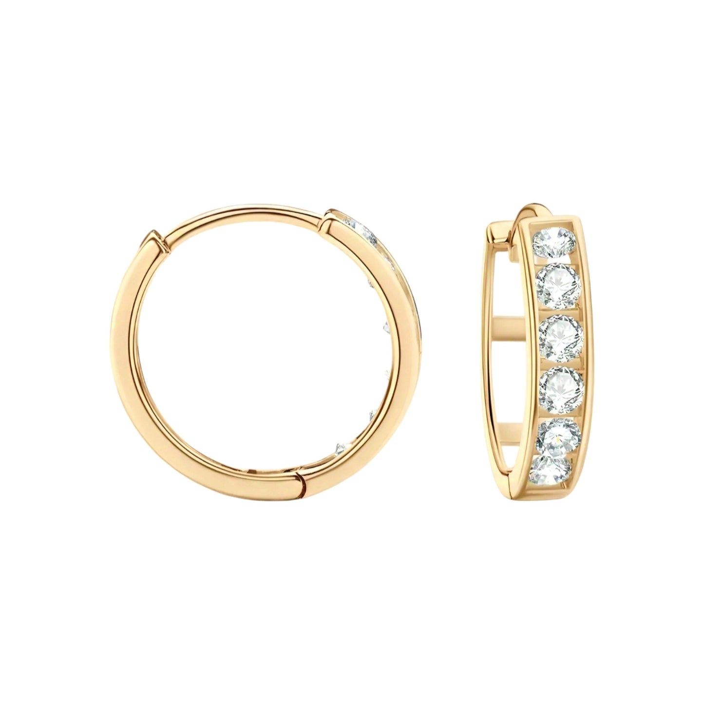 10k gold earrings with 2.2mm*12pcs moissanite