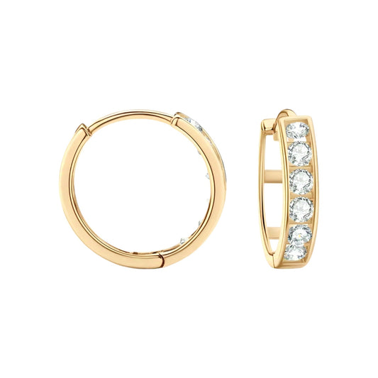 10k gold earrings with 2.2mm*12pcs moissanite