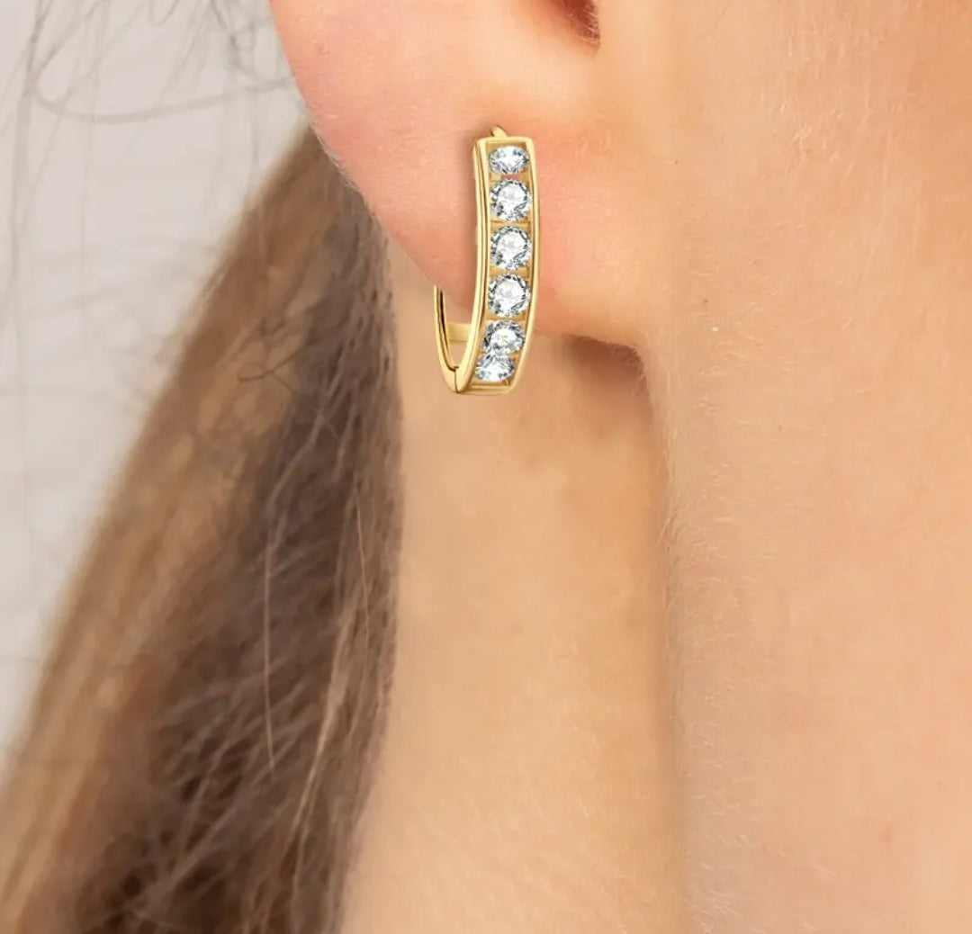 10k gold earrings with 2.2mm*12pcs moissanite