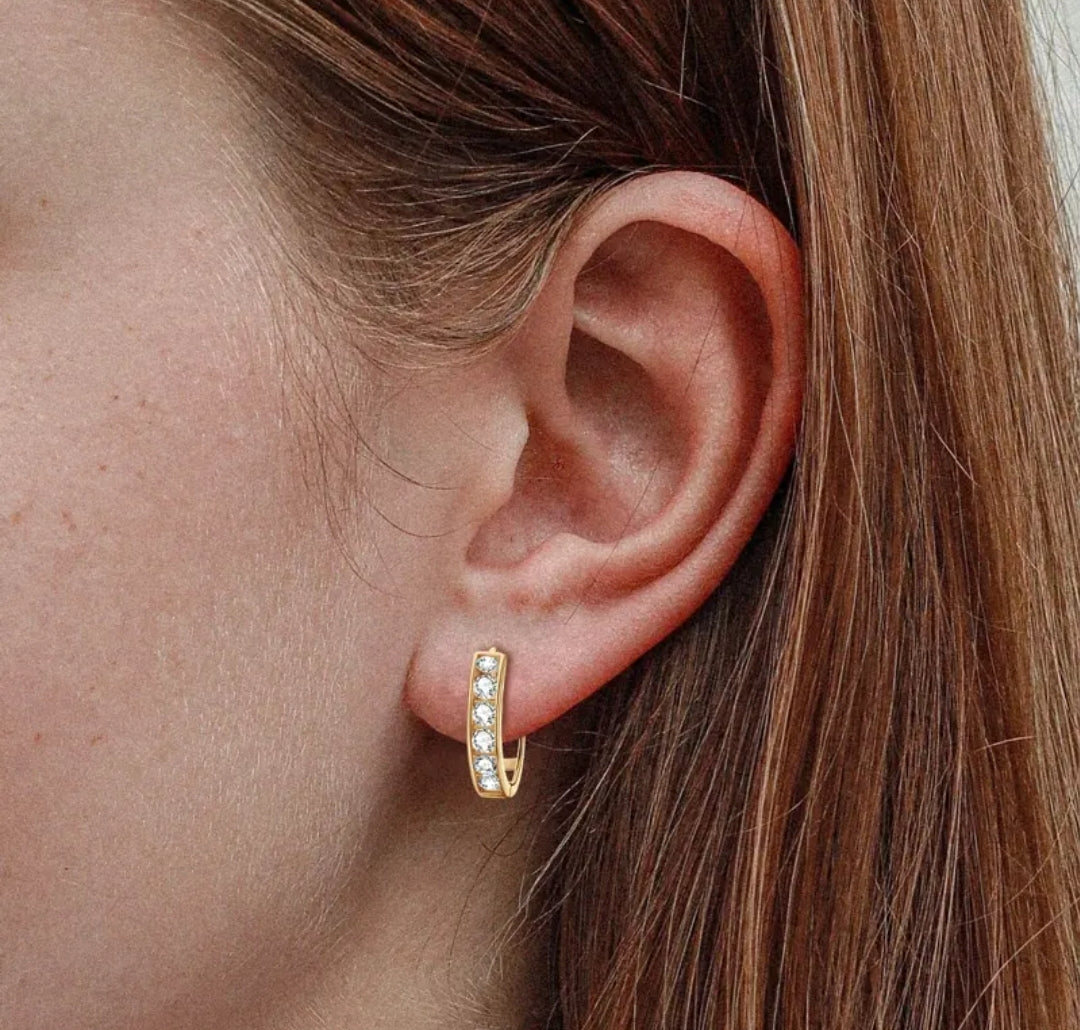 10k gold earrings with 2.2mm*12pcs moissanite