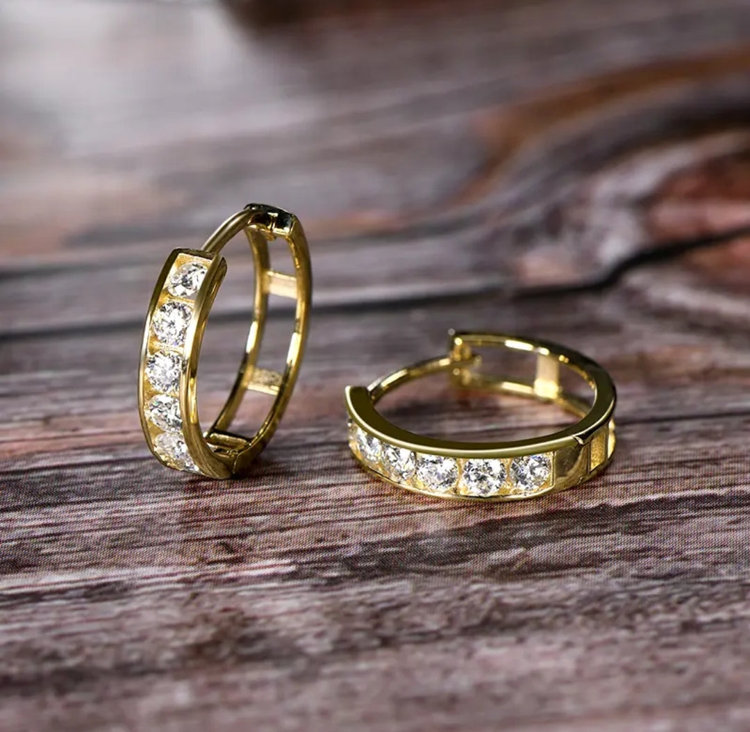 10k gold earrings with 2.2mm*12pcs moissanite