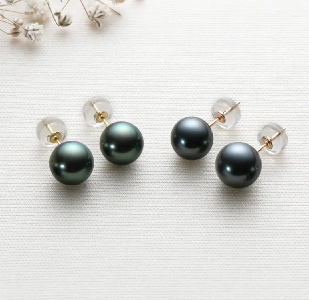18k gold earrings with 8-9mm pearl