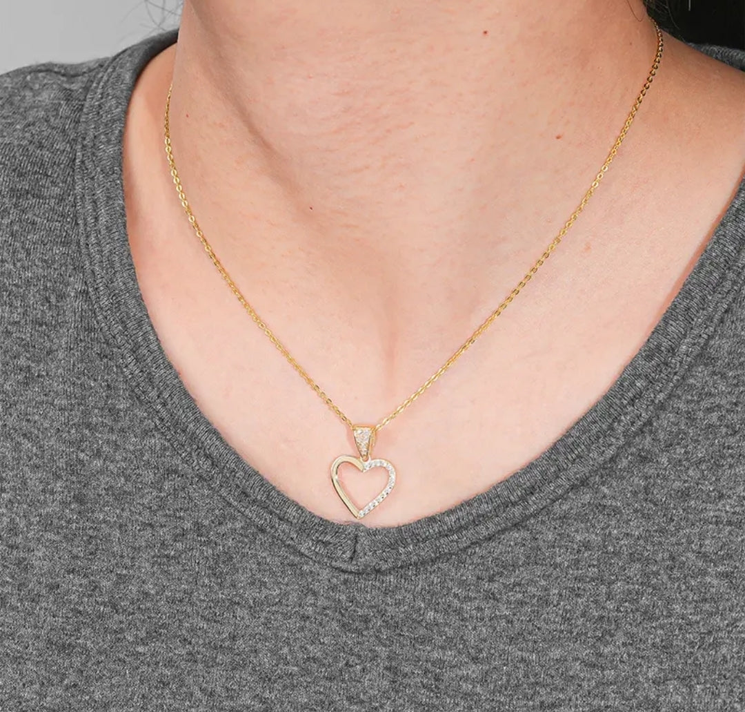 14k solid gold necklace with 1.3mm zircons