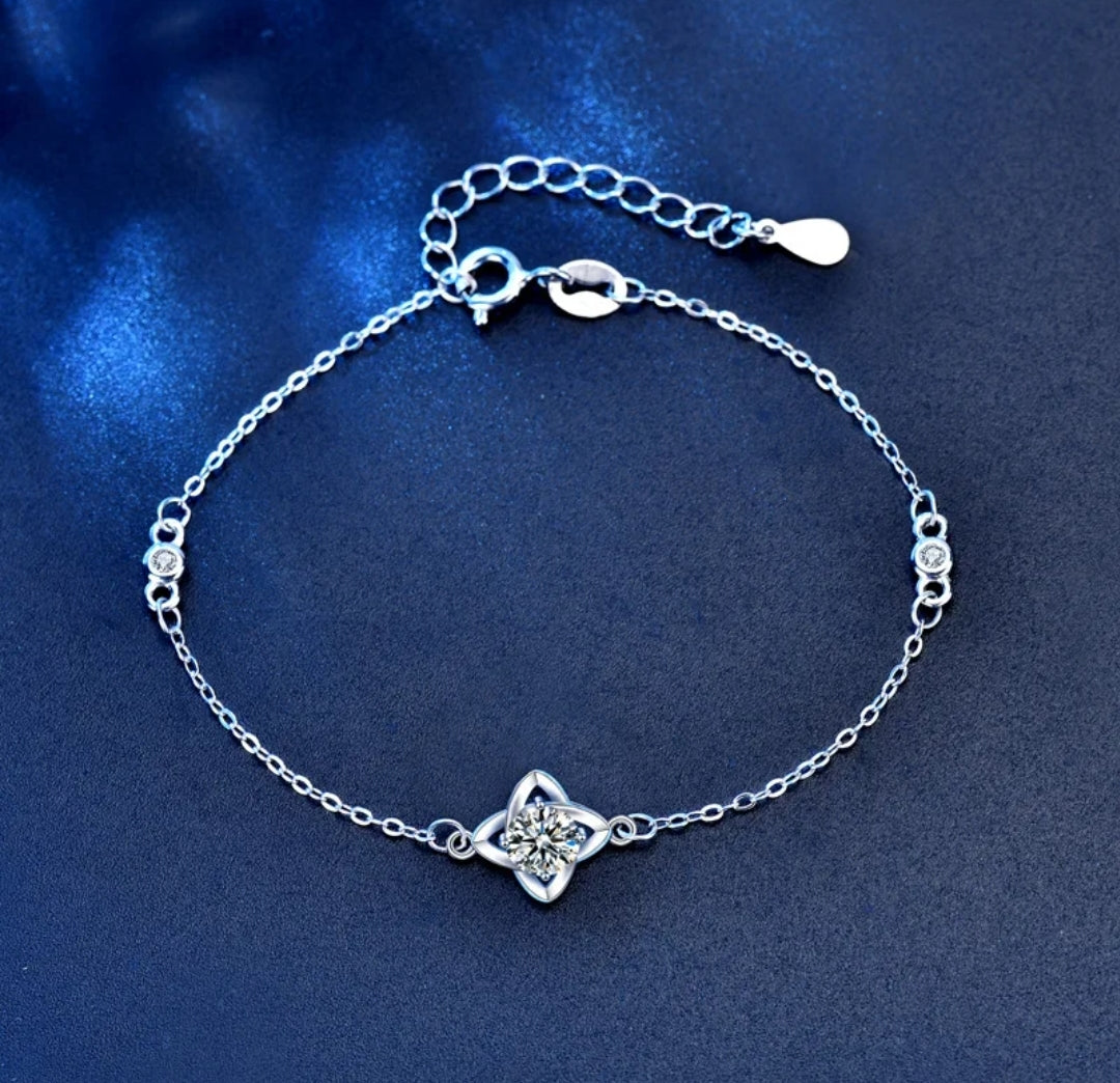 Moissanite silver bracelet