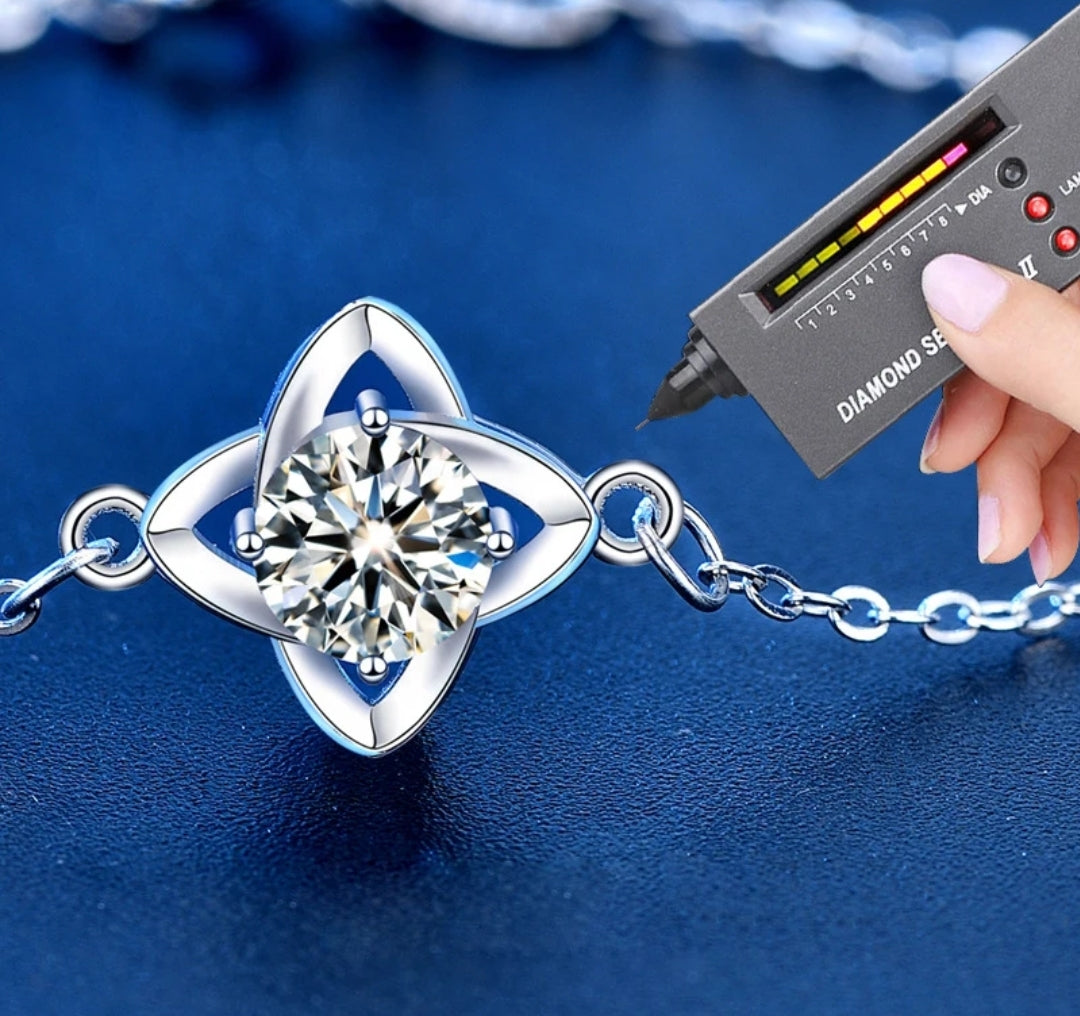 Moissanite silver bracelet