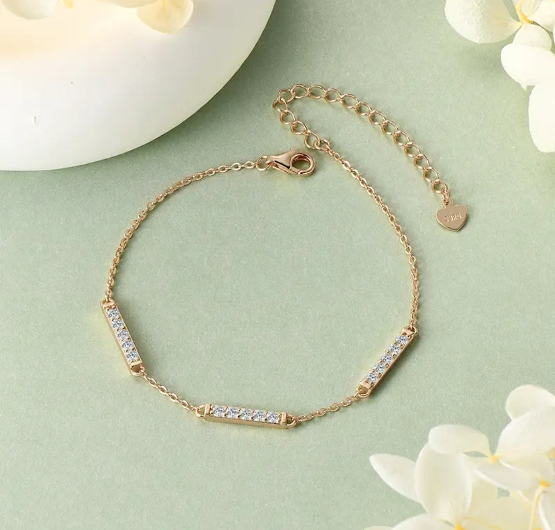 2mm moissanite silver bracelet