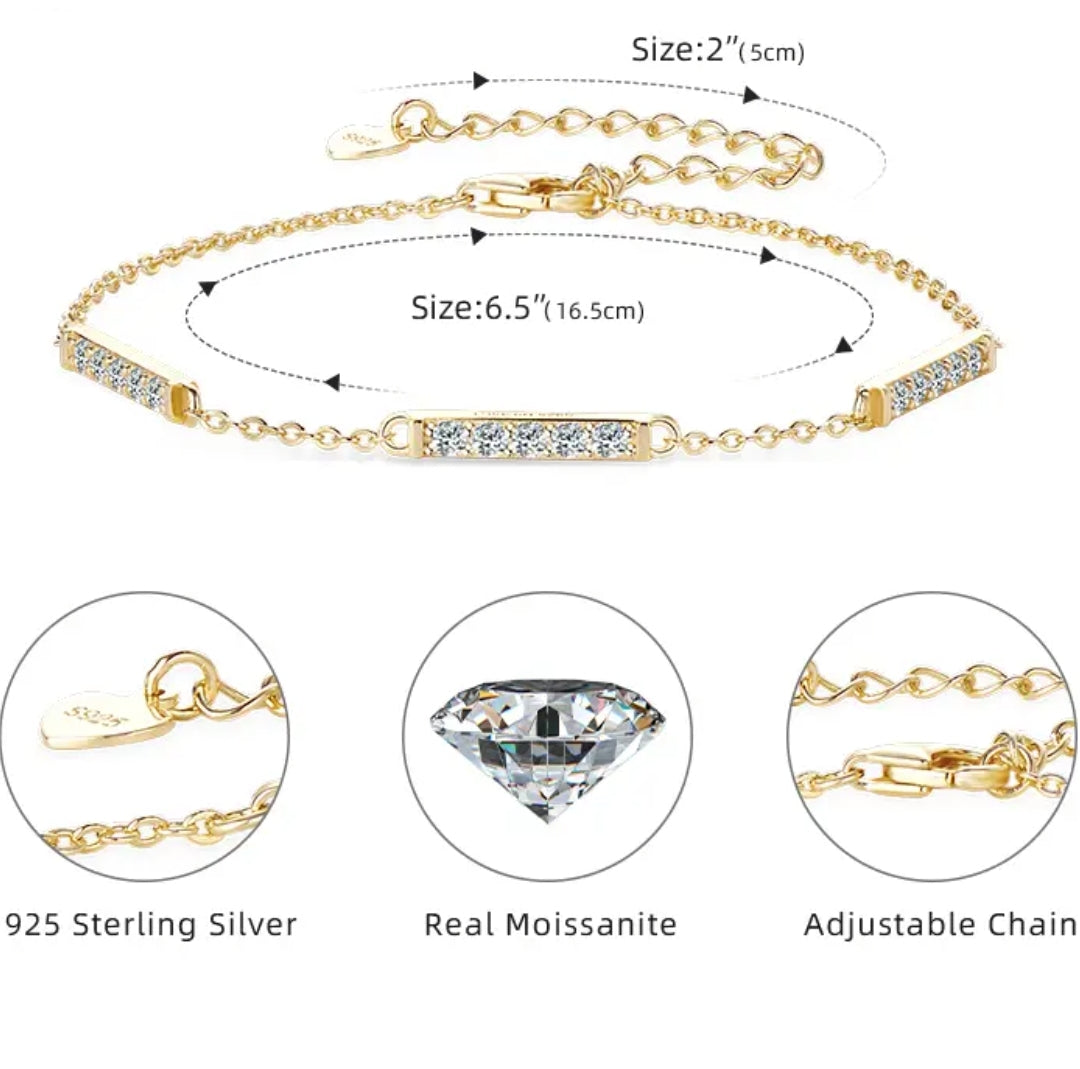 2mm moissanite silver bracelet