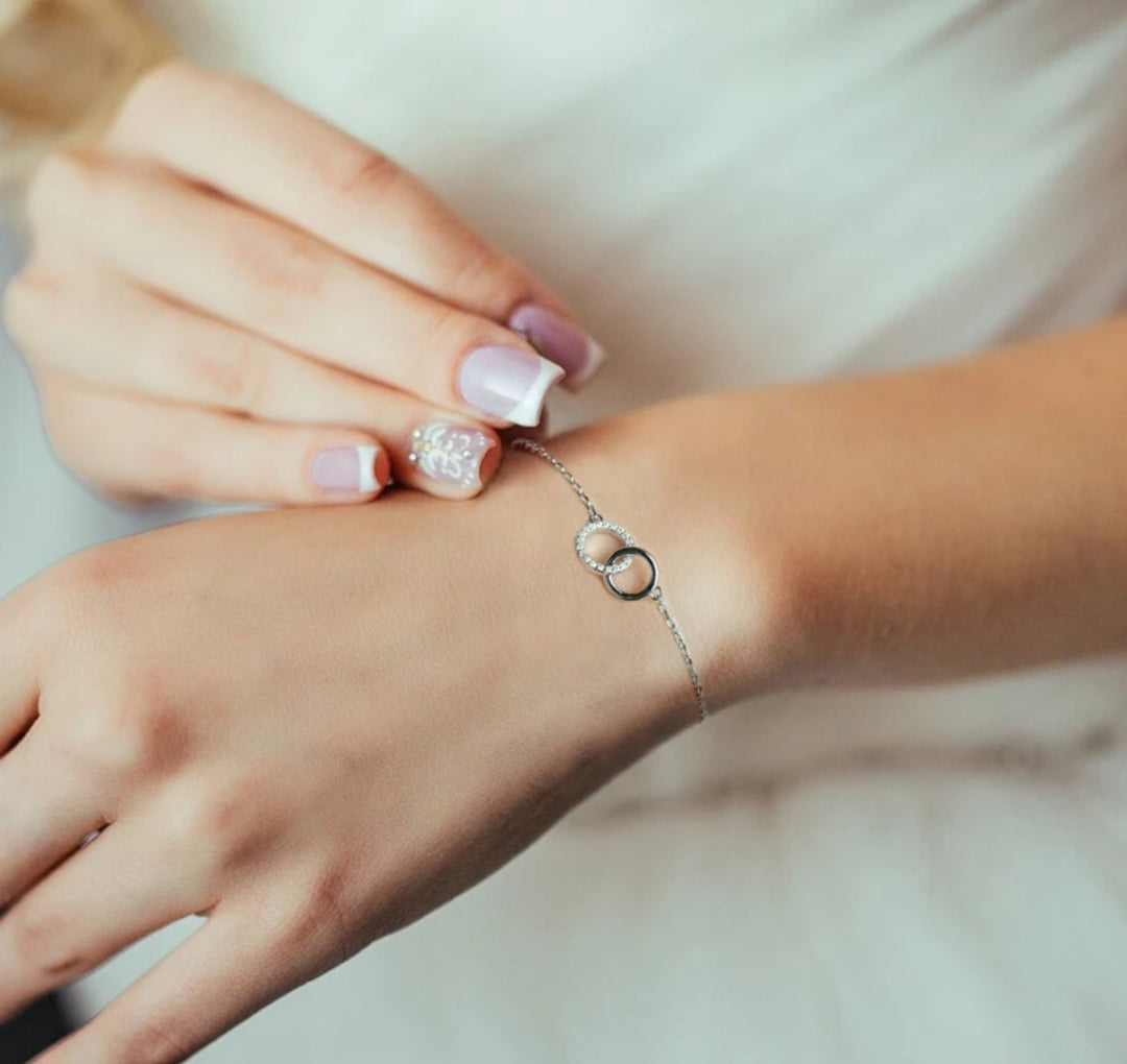 1mm moissanite silver bracelet