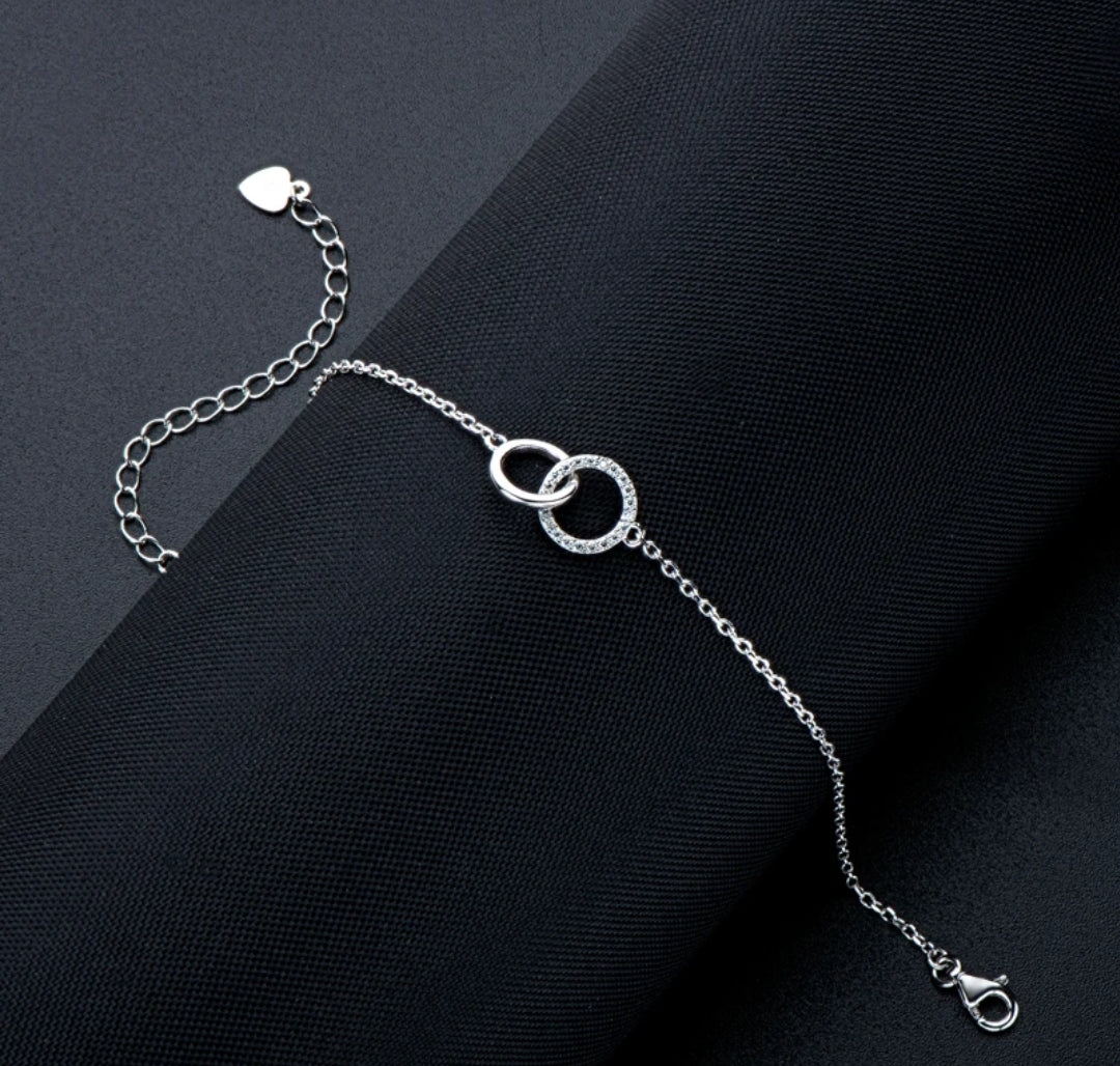 1mm moissanite silver bracelet